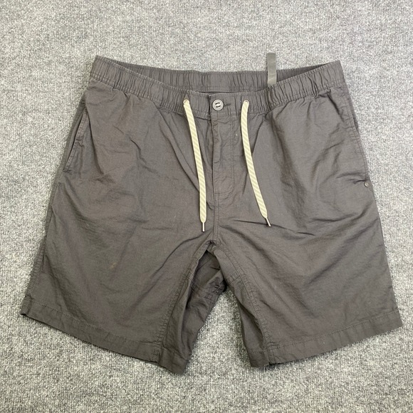 Vuori Other - Vuori Ripstop Shorts Mens XXL Charcoal Grey Organic Cotton V370 Elastic Waist